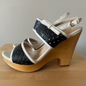 Vintage Moschino Black and White Platform Sandals
